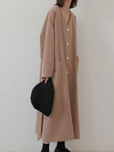 Women Loose V-Neck Solid Color Dress